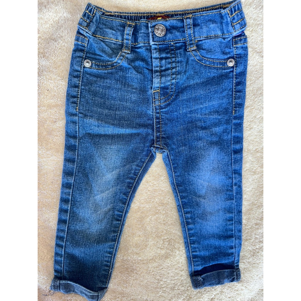 EUC Infant Girl’s Size 12M 7 For All Mankind Denim Blue Jeans